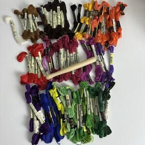 Lot of 115 Vintage Colorful Embroidery Floss Royal Galaxy Skeins J&P Coats DMC
